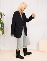 Vintage customized upcycled blazer with lace ruffles