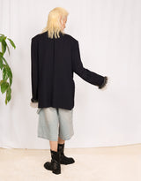 Vintage customized upcycled blazer with lace ruffles