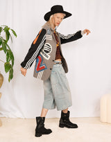 Vintage customized sports blazer with logo patches