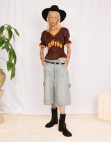 Vintage customized sporty button top