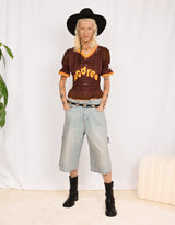 Vintage customized sporty button top