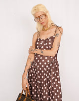 Polkadot strappy midi dress