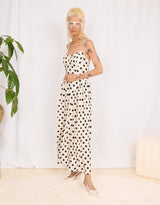Polkadot strappy midi dress