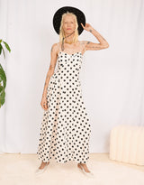 Polkadot strappy midi dress