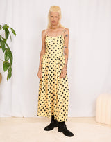 Polkadot strappy midi dress
