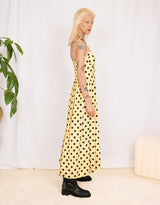 Polkadot strappy midi dress