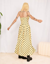 Polkadot strappy midi dress