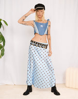 Polkadot flowy midi skirt