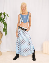 Polkadot flowy midi skirt