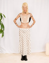 Polkadot flowy midi skirt