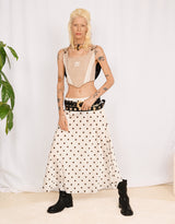 Polkadot flowy midi skirt