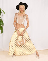 Polkadot flowy midi skirt