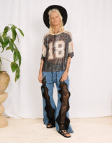 Sequin varsity number T-shirt