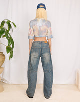 Studded balloon jeans