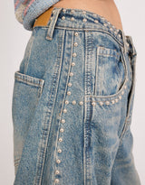 Studded balloon jeans