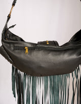 Handcrafted western fringe stud shoulder bag