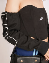 Vintage customized upcycled Nike corset top with sleeves