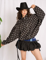 Polkadot puffy track jacket