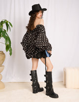 Polkadot puffy track jacket