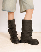 Chunky pocket biker boots