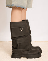 Chunky pocket biker boots