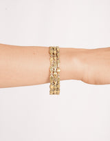 Handcrafted brass fish link bracelet