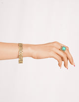 Handcrafted brass fish link bracelet