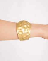 Handcrafted hammered brass cuff