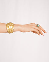 Handcrafted hammered brass cuff