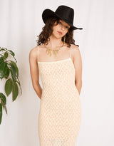 Sheer crochet mermaid maxi dress