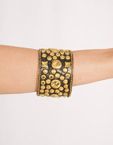 Handcrafted studded statement cuff bracelet