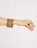 Handcrafted studded statement cuff bracelet
