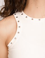 Studded ribbed tank top