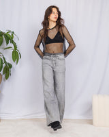 Sparkly wide leg jeans