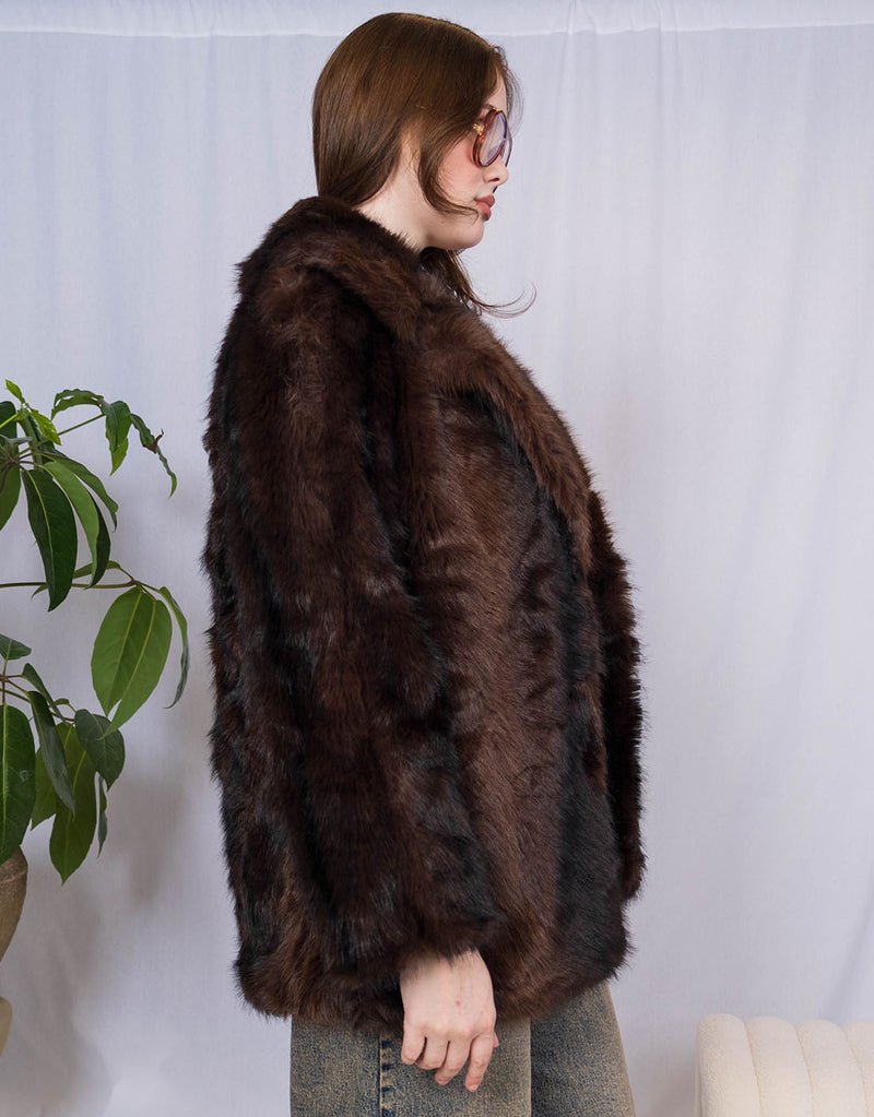 Faux fur midi coat I