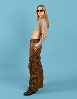 Ruched parachute trousers