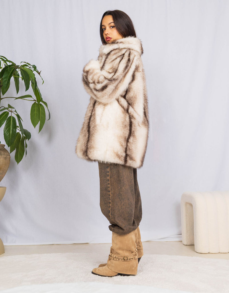 Faux fur midi coat I