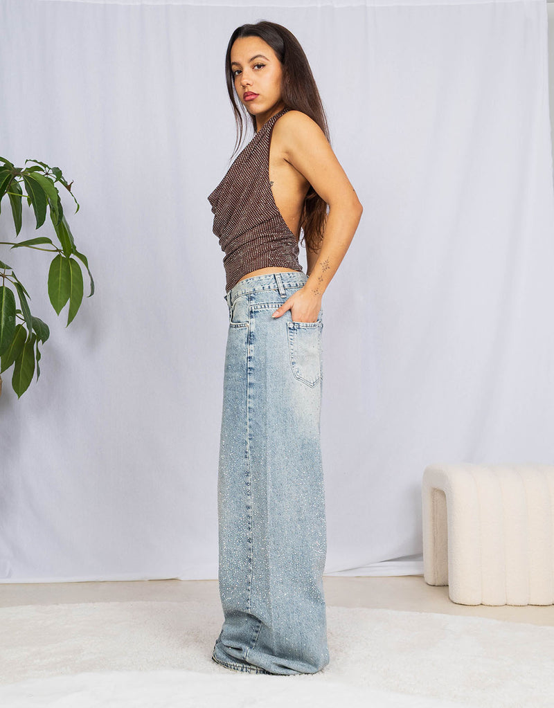 Sparkly open back top