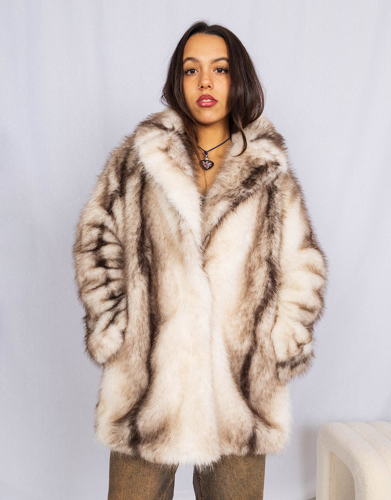 Faux fur midi coat I