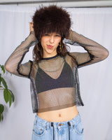 Disco net long sleeve top