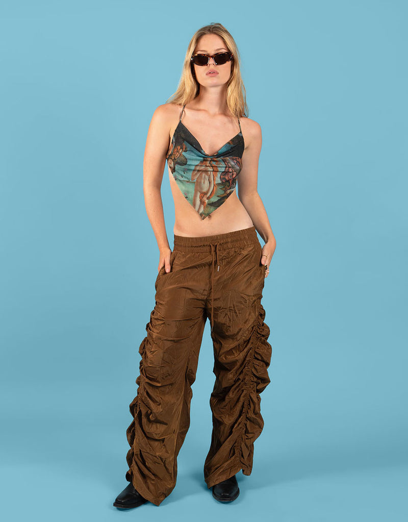 Ruched parachute trousers