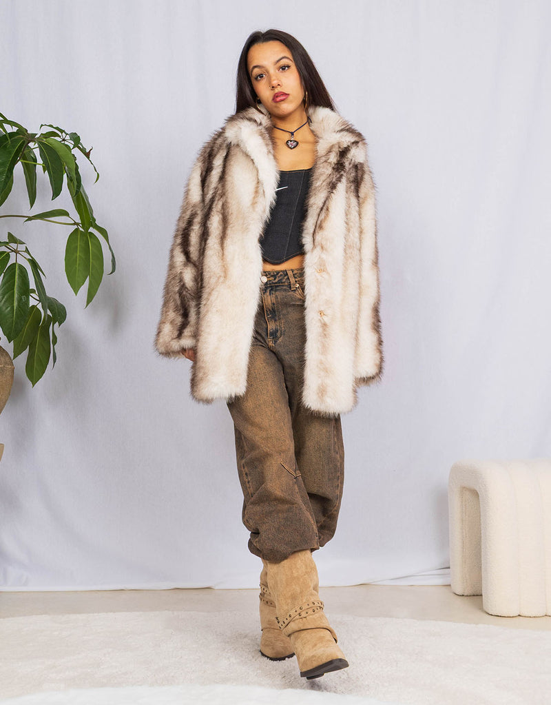 Faux fur midi coat I