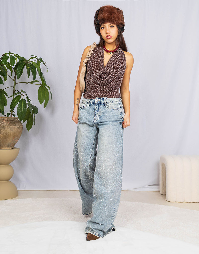 Sparkly open back top