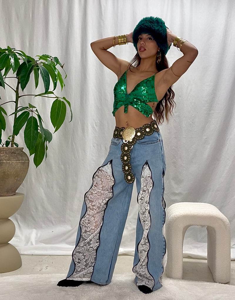 Butterfly sequin top