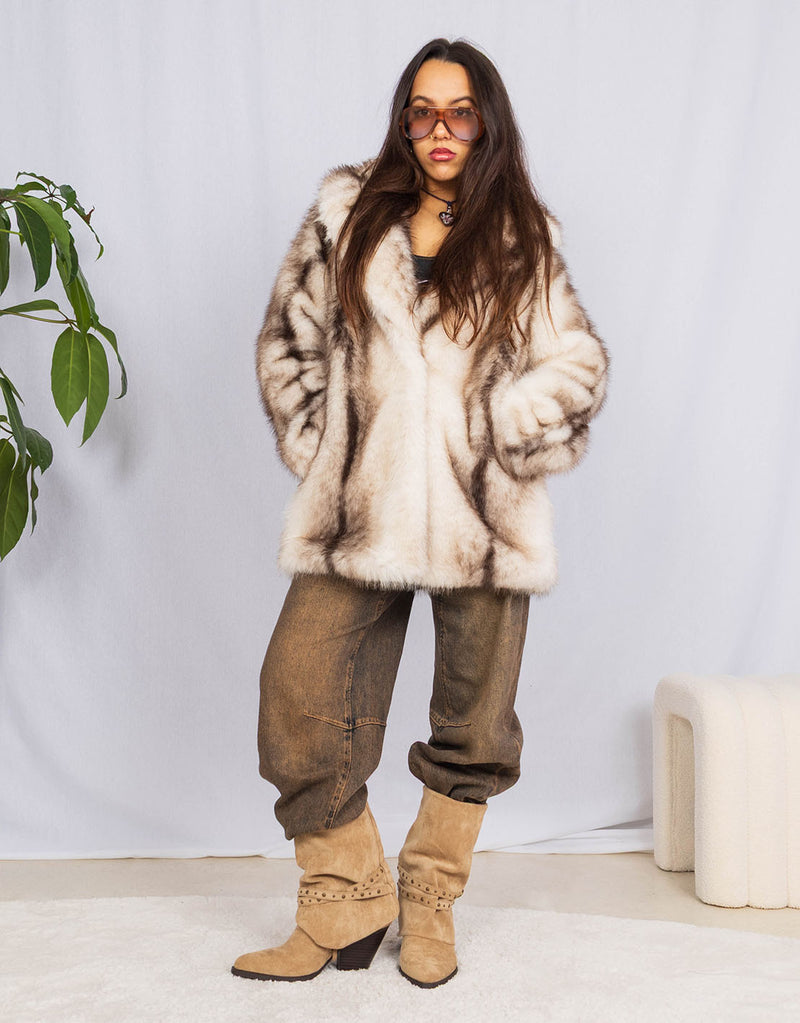 Faux fur midi coat I