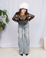 Disco net long sleeve top