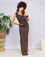 Off shoulder cut out sparkly dress