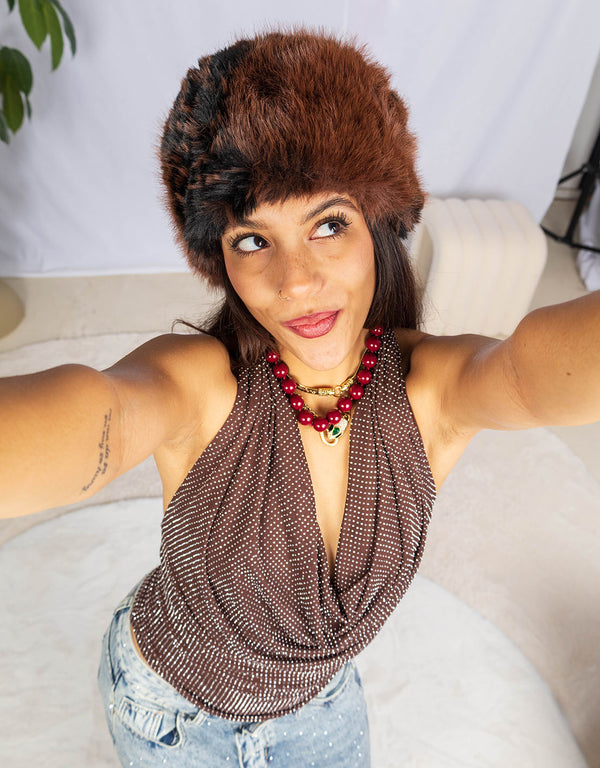 Sparkly open back top