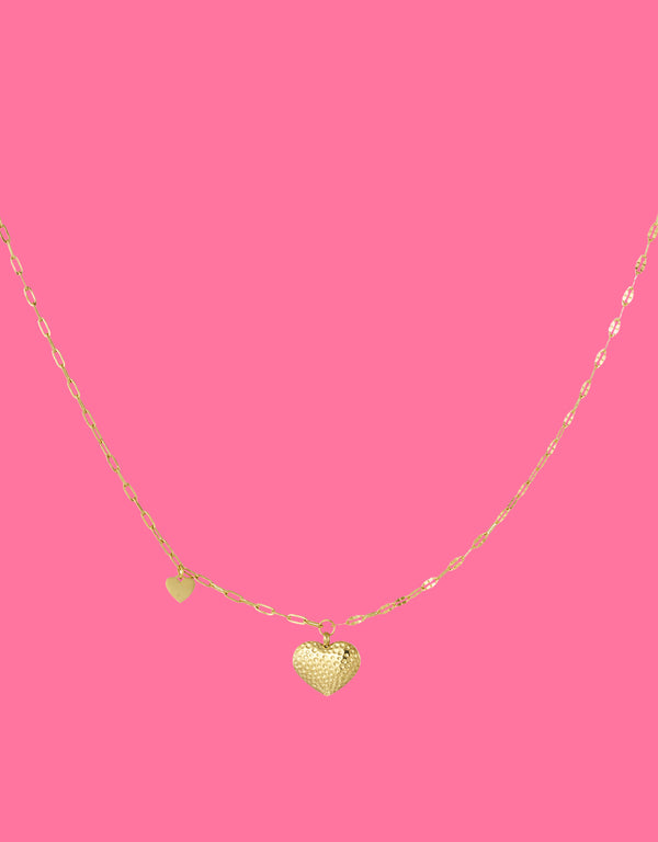Asymmetric hearts necklace