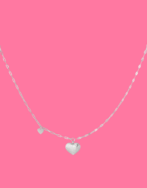 Asymmetric hearts necklace